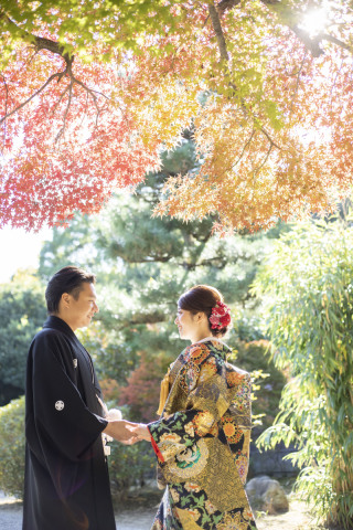 紅葉シーズンの和装前撮りのご紹介♥