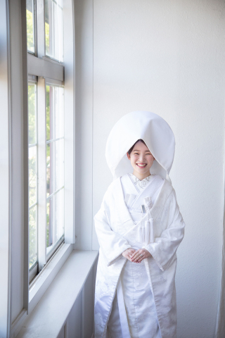 綿帽子を着けた和装撮影♪