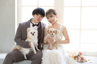 愛犬とのウェディングフォト♡