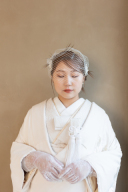和装前撮りは伝統着物で。