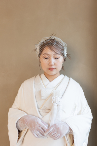 和装前撮りは伝統着物で。