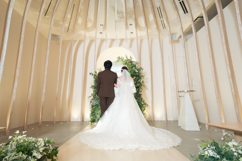 チャペルでセレモニー大切な家族と一緒に