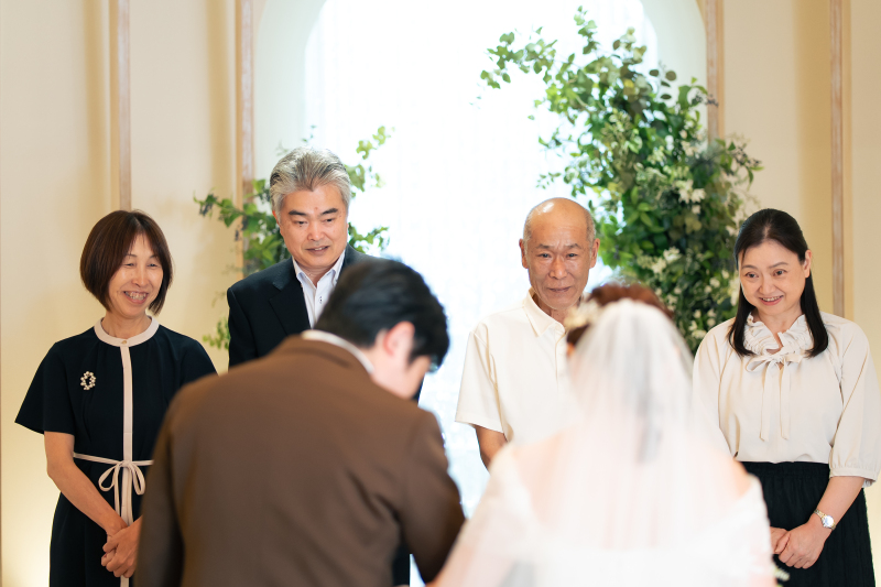 チャペルでセレモニー大切な家族と一緒に