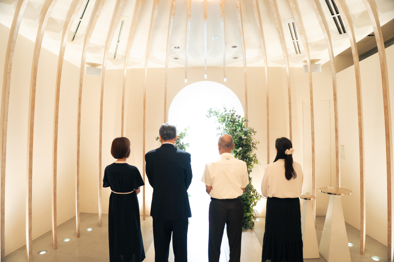 チャペルでセレモニー大切な家族と一緒に