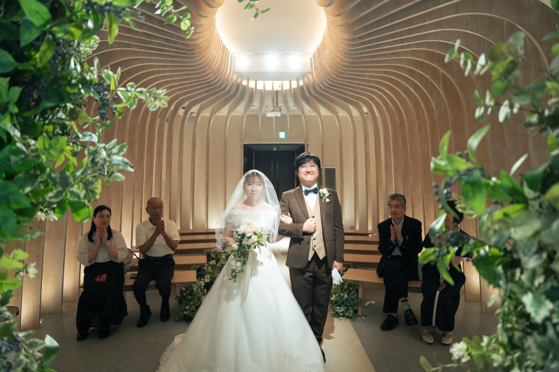 チャペルでセレモニー大切な家族と一緒に