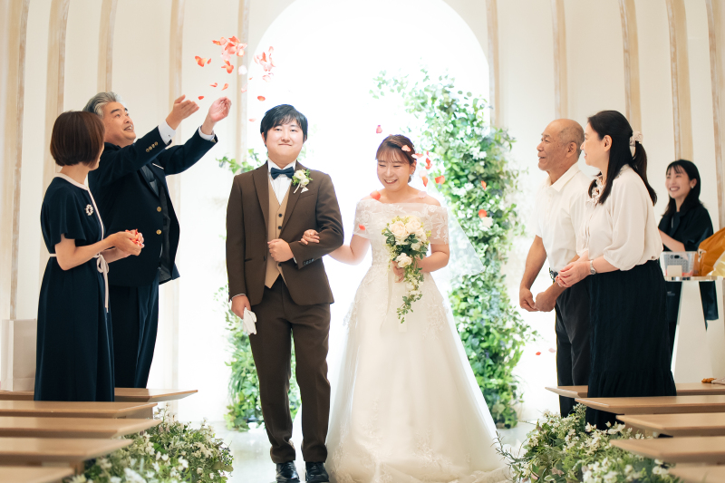 チャペルでセレモニー大切な家族と一緒に