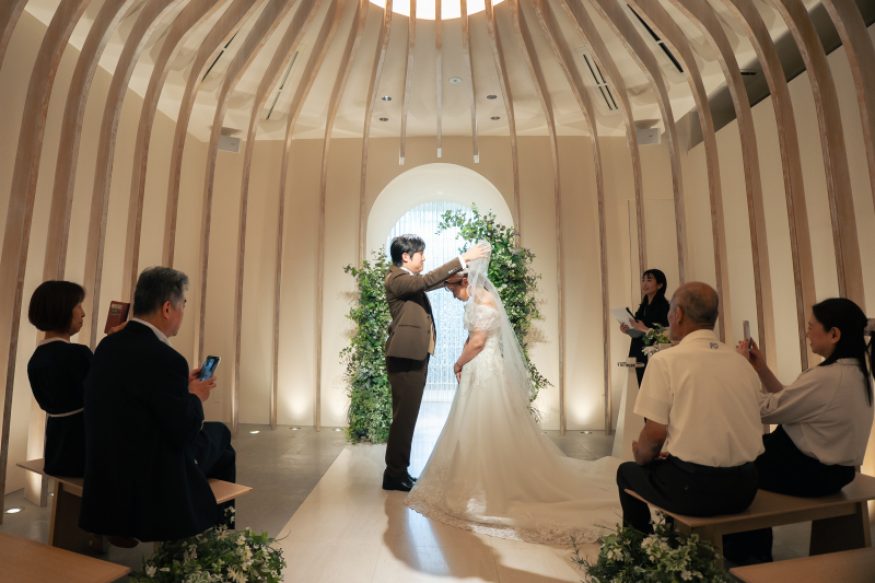 チャペルでセレモニー大切な家族と一緒に