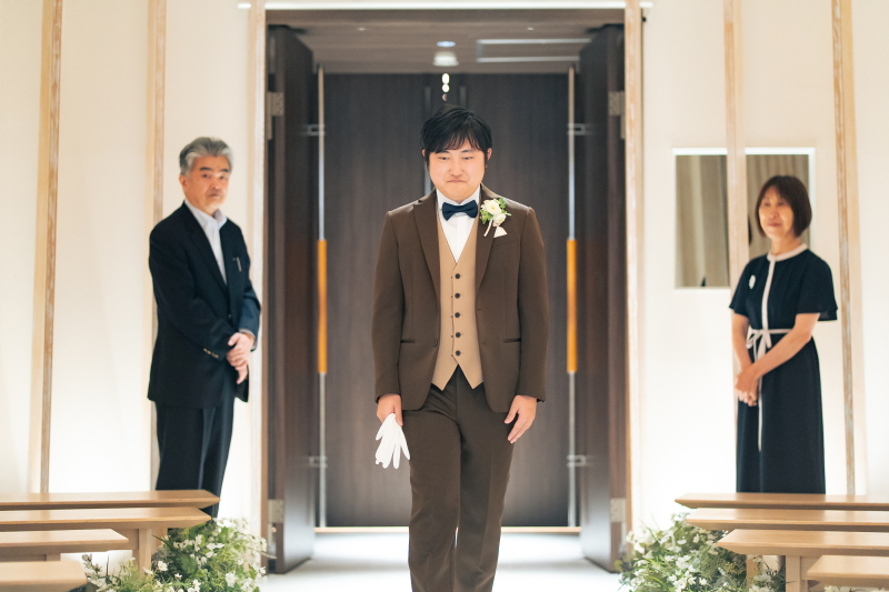 チャペルでセレモニー大切な家族と一緒に