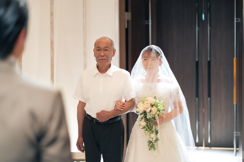 チャペルでセレモニー大切な家族と一緒に