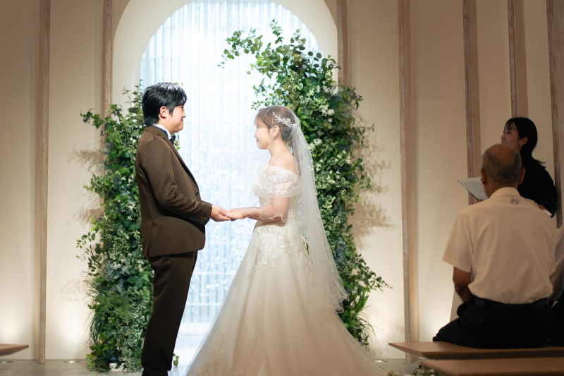 チャペルでセレモニー大切な家族と一緒に