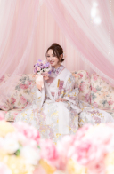 レース打掛&くすみピンク小物のロマンティック和装コーデ♡