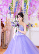 ラベンダーのプリンセスラインドレス