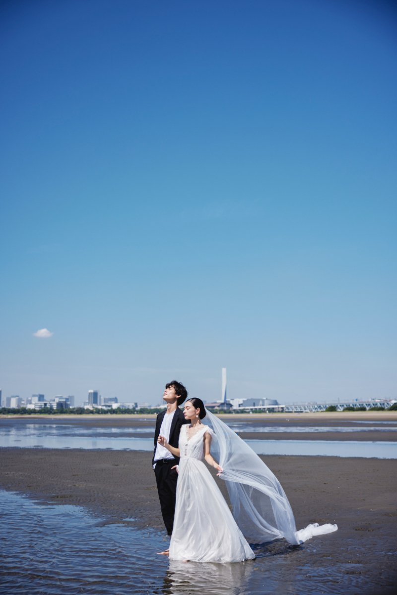 海辺と観覧車の下で叶える!ロマンチックな葛西臨海公園フォトウェディング