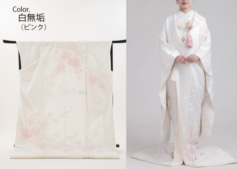 満開の桜の下で 純麗の白無垢で婚礼祝いのウェディングフォト