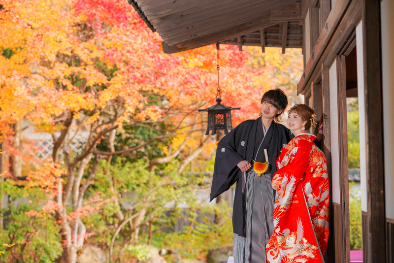 秋の紅葉ウェディングフォトin会津武家屋敷