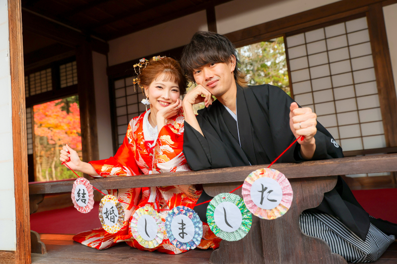 秋の紅葉ウェディングフォトin会津武家屋敷