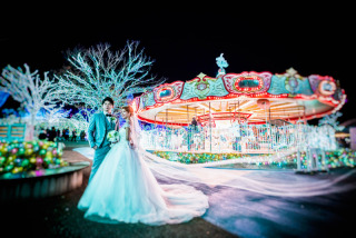 冬はよみうりランドでイルミネーション前撮り