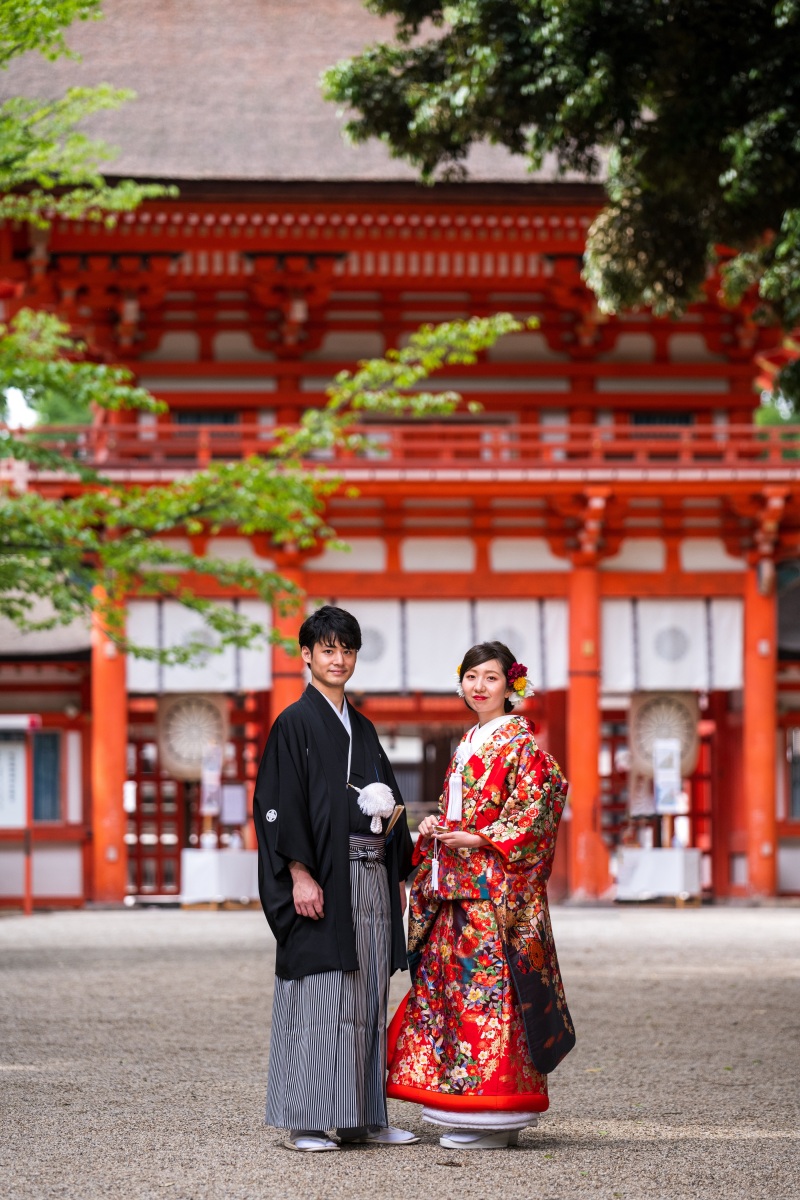 おすすめ!和洋装の贅沢プラン【ドレスでビーチフォト@沖縄+和装@京都下鴨神社】