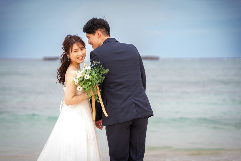 1月まで8万円【安心の衣裳追加料金なし！おんなそんビーチフォト】青空&美肌補正付