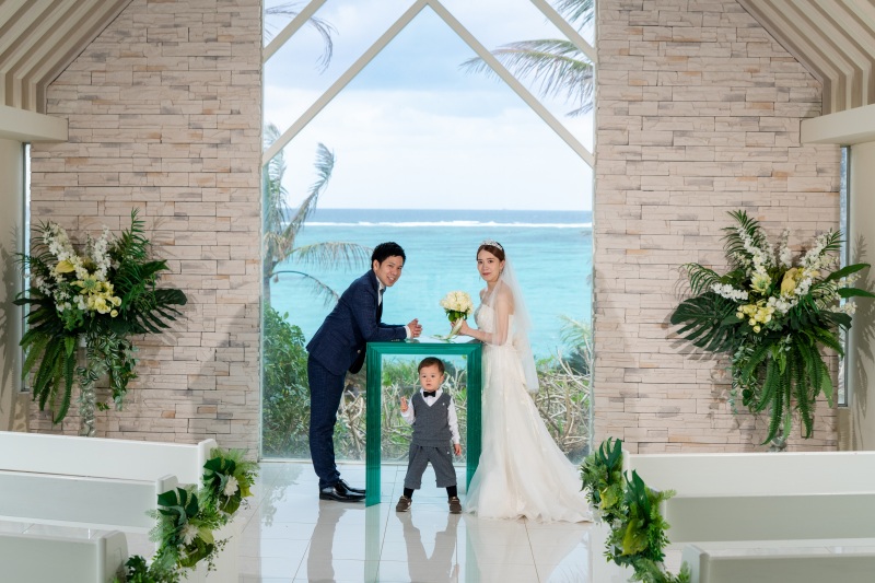 結婚式のように「チャペルセレモニーフォト」★ムーンビーチ編