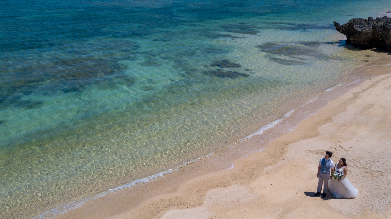 お客様の撮影レポート【おんなそんビーチフォトアルバムパッケージ】★ドローン撮影