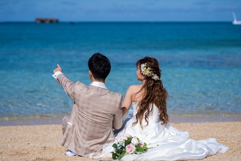 お客様の撮影レポート【おんなそんビーチフォトアルバムパッケージ】★結婚記念
