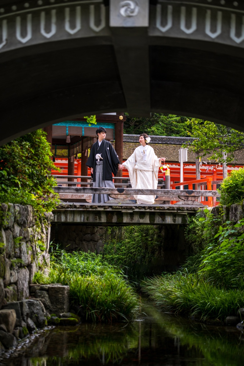 おすすめ!和洋装の贅沢プラン【ドレスでビーチフォト@沖縄+和装@京都下鴨神社】