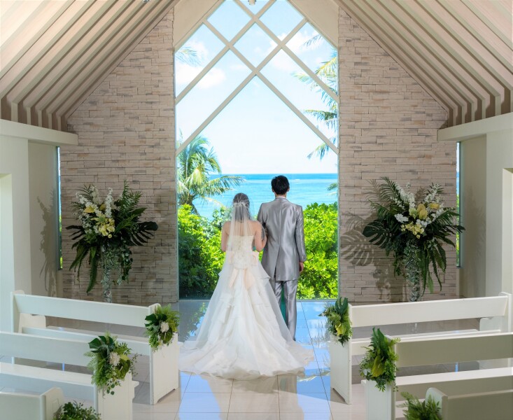 結婚式の代わりの記念に「チャペルセレモニーフォト」★ムーンビーチ編