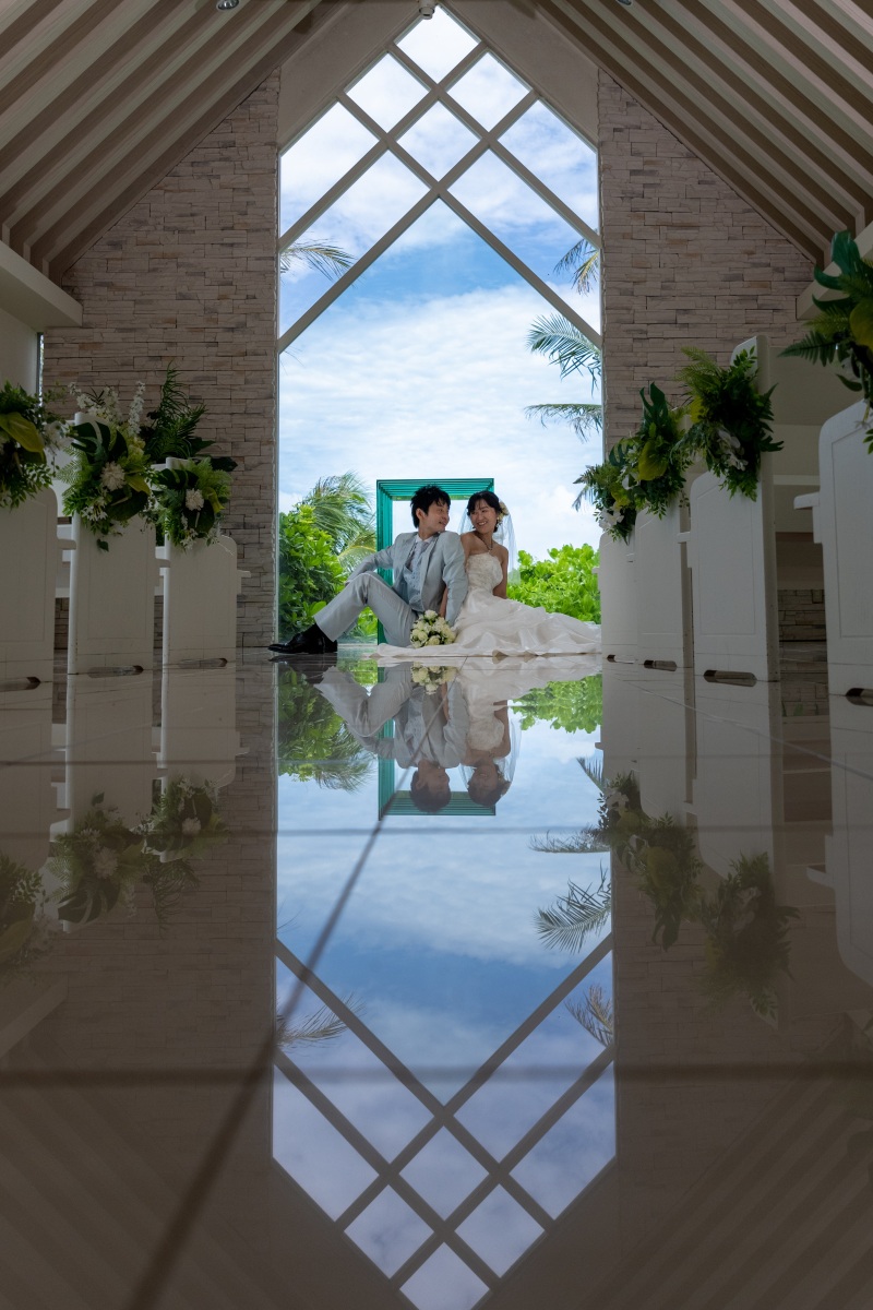 「結婚式のようなチャペルセレモニーフォト」★ムーンビーチ編