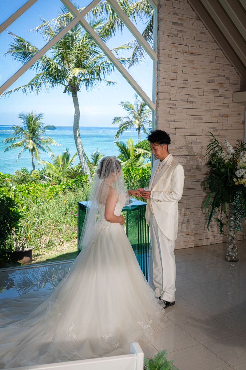 「まるで結婚式のようなチャペルセレモニーフォト」★ムーンビーチ編★