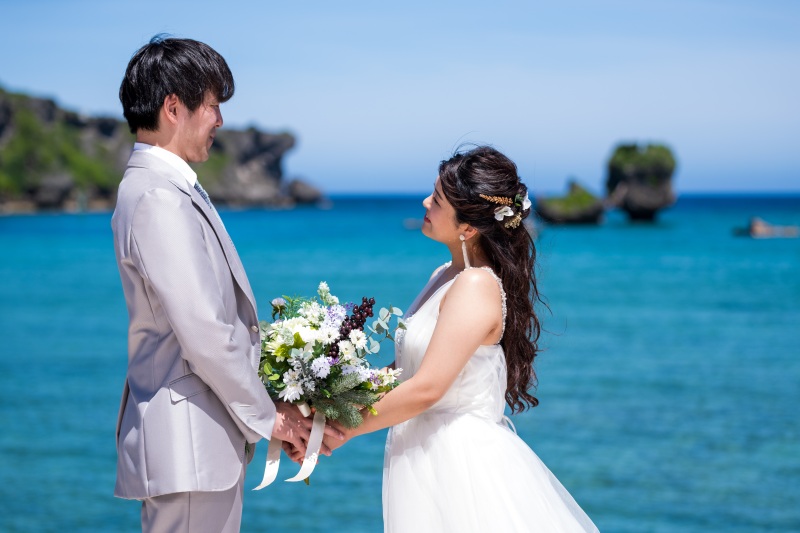 お客様の撮影レポート【おんなそんビーチフォトアルバムパッケージ】★ドローン撮影