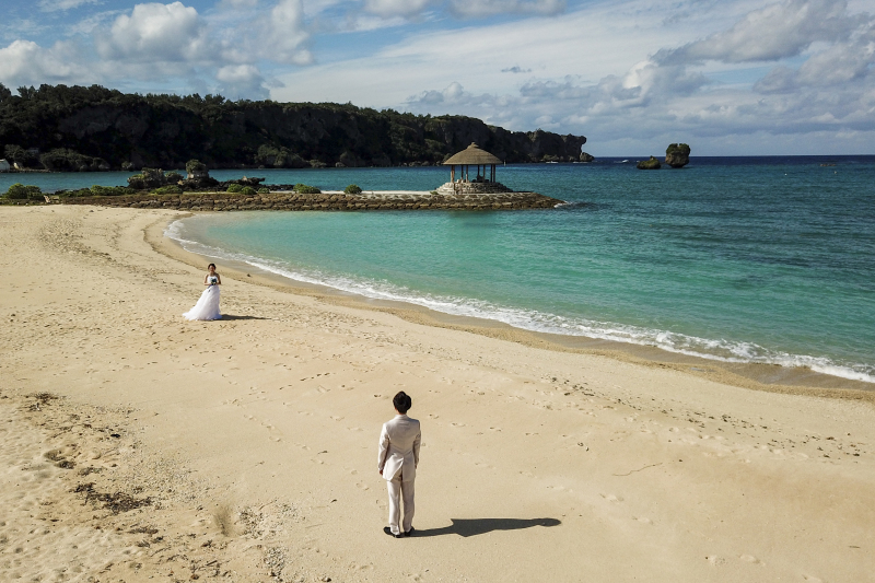 お客様の撮影レポート【おんなそんビーチフォトアルバムパッケージ】★ドローン撮影