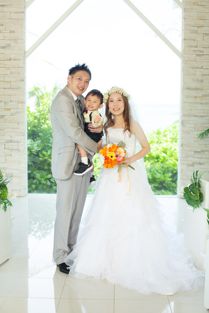 お客様の撮影レポート【ムーンビーチ&チャペルプレミアムフォト】★ご家族同行