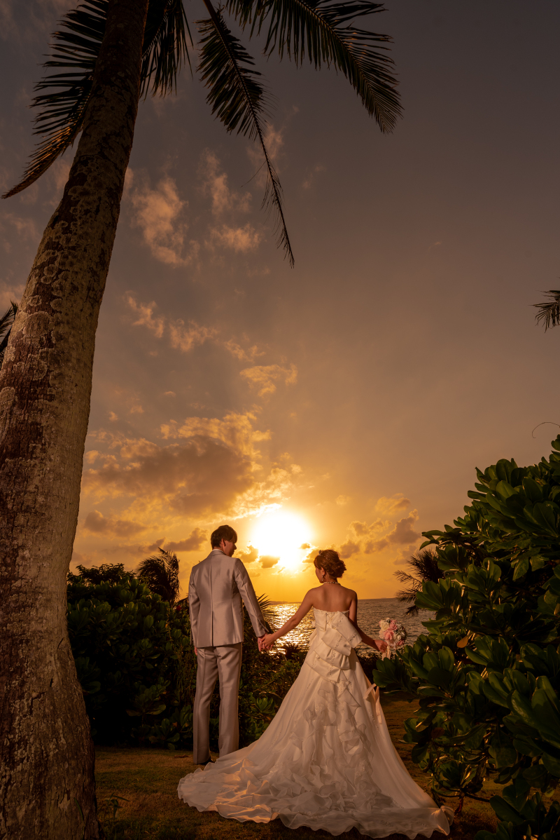 お客様の撮影レポート【ムーンビーチ＆チャペルプレミアムフォト】★サンセット