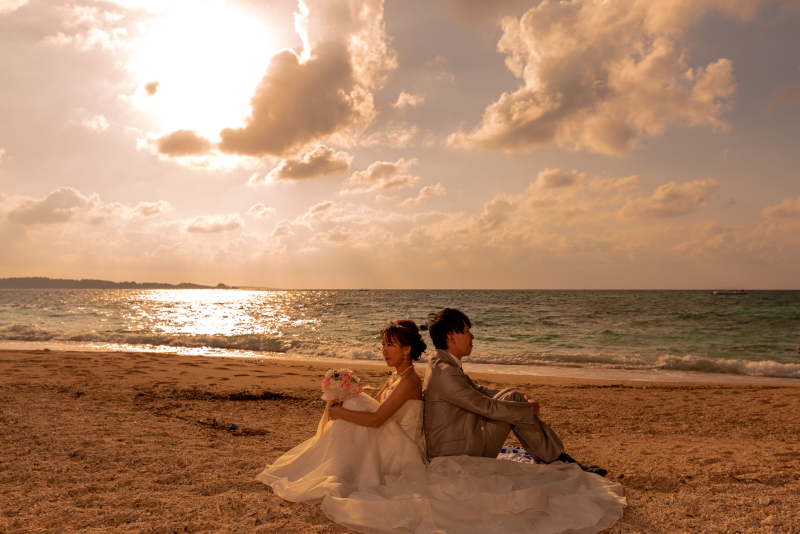 お客様の撮影レポート【ムーンビーチ＆チャペルプレミアムフォト】★サンセット