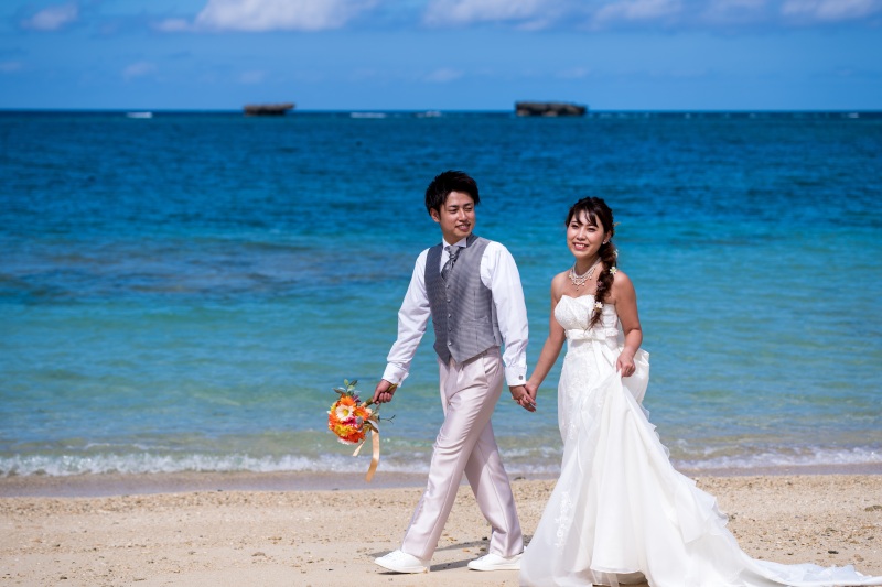 お客様の撮影レポート【おんなそんビーチフォトアルバムパッケージ】★結婚記念