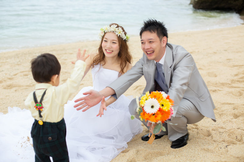 お客様の撮影レポート【ムーンビーチ&チャペルプレミアムフォト】★ご家族同行