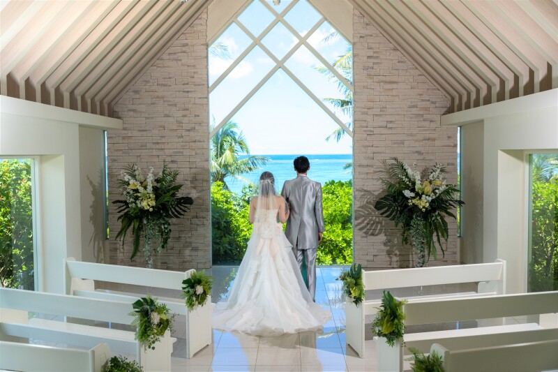 「結婚式のようなチャペルセレモニーフォト」★ムーンビーチ編