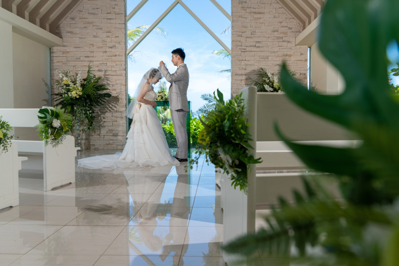 「まるで結婚式のようなチャペルセレモニーフォト」★ムーンビーチ編★