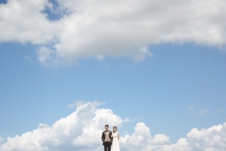 青空とロケーション撮影
