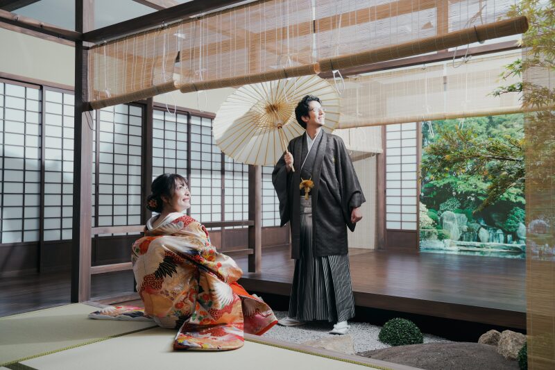 室内でロケ気分♪【和装・屋内庭園スタジオ 】