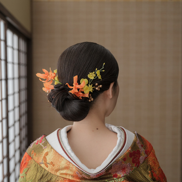 和装シニヨンスタイル!