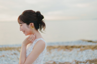 夕日の海でのロケーヨン撮影