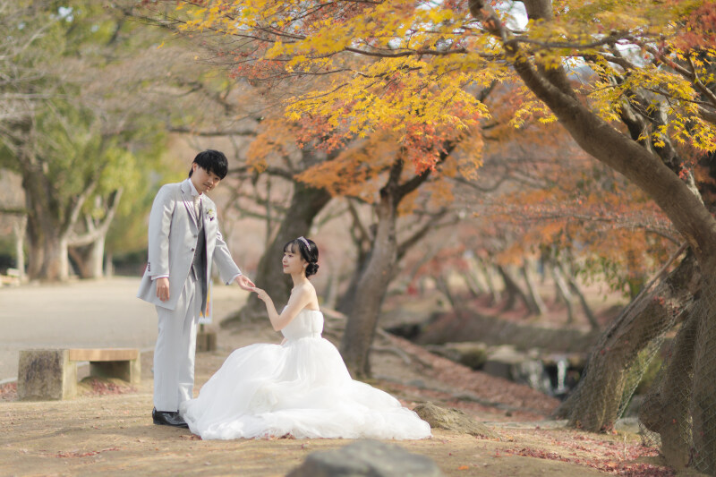 奈良公園で紅葉撮影♪