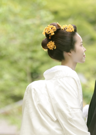 地毛で日本髪♡