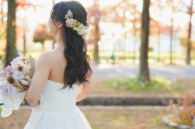 ドライフラワーヘアスタイル♪