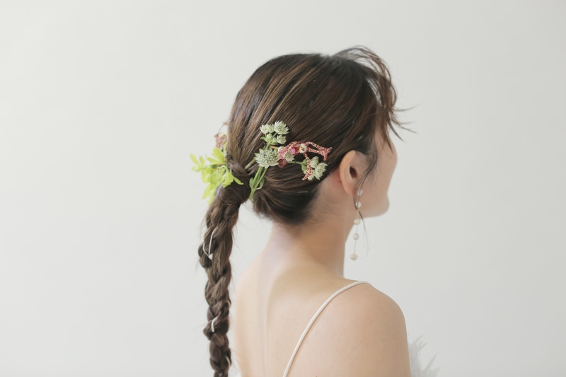 タイト編み下ろしヘア