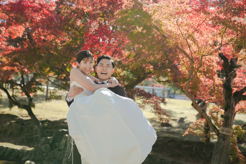 秋の紅葉でロケーション撮影♪