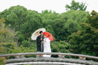 日本庭園でおしゃれウェディングフォト♡
