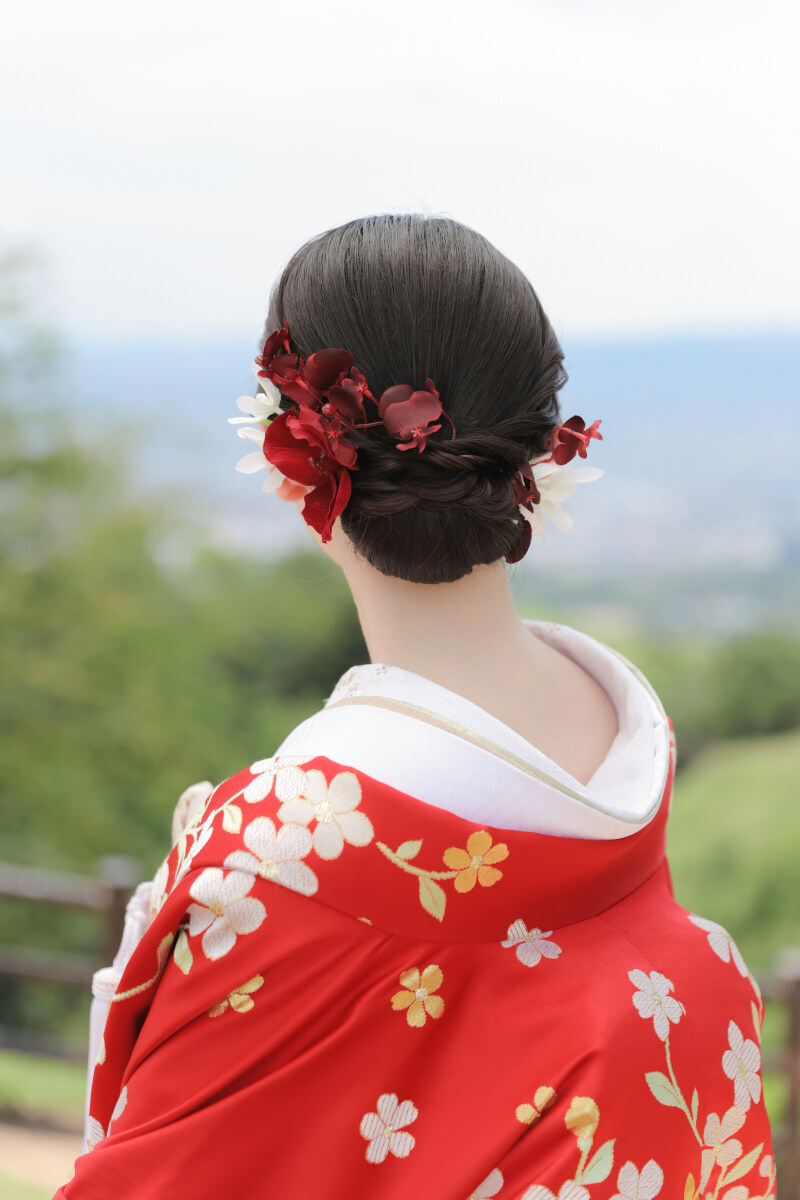 着物に似合うシニヨンスタイル